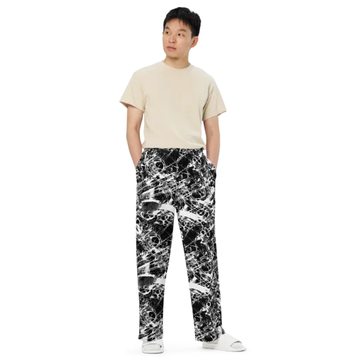 Obsidian Sketch on a Wide-Leg Pants
