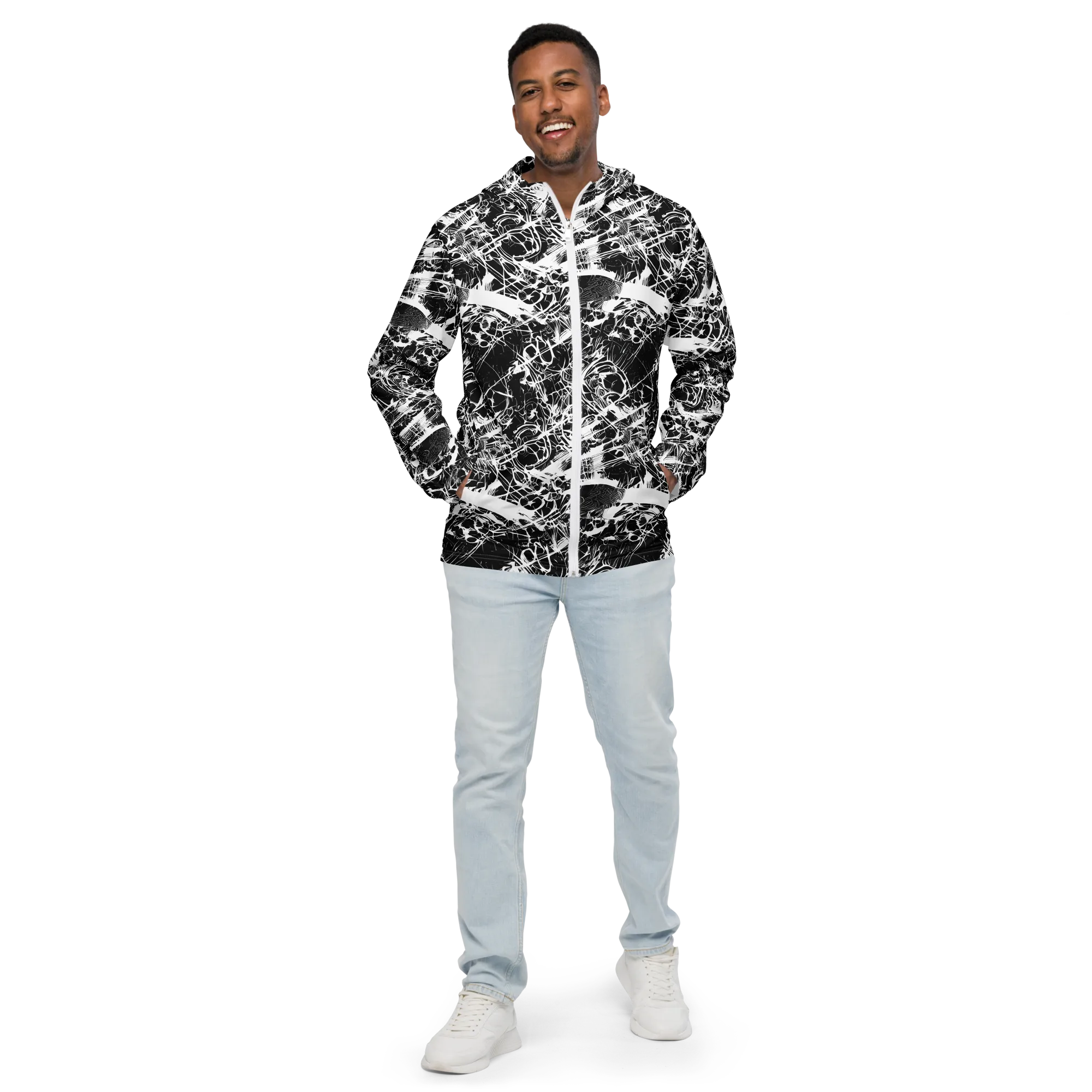 Obsidian Sketch on Men's Windbreaker — Front
