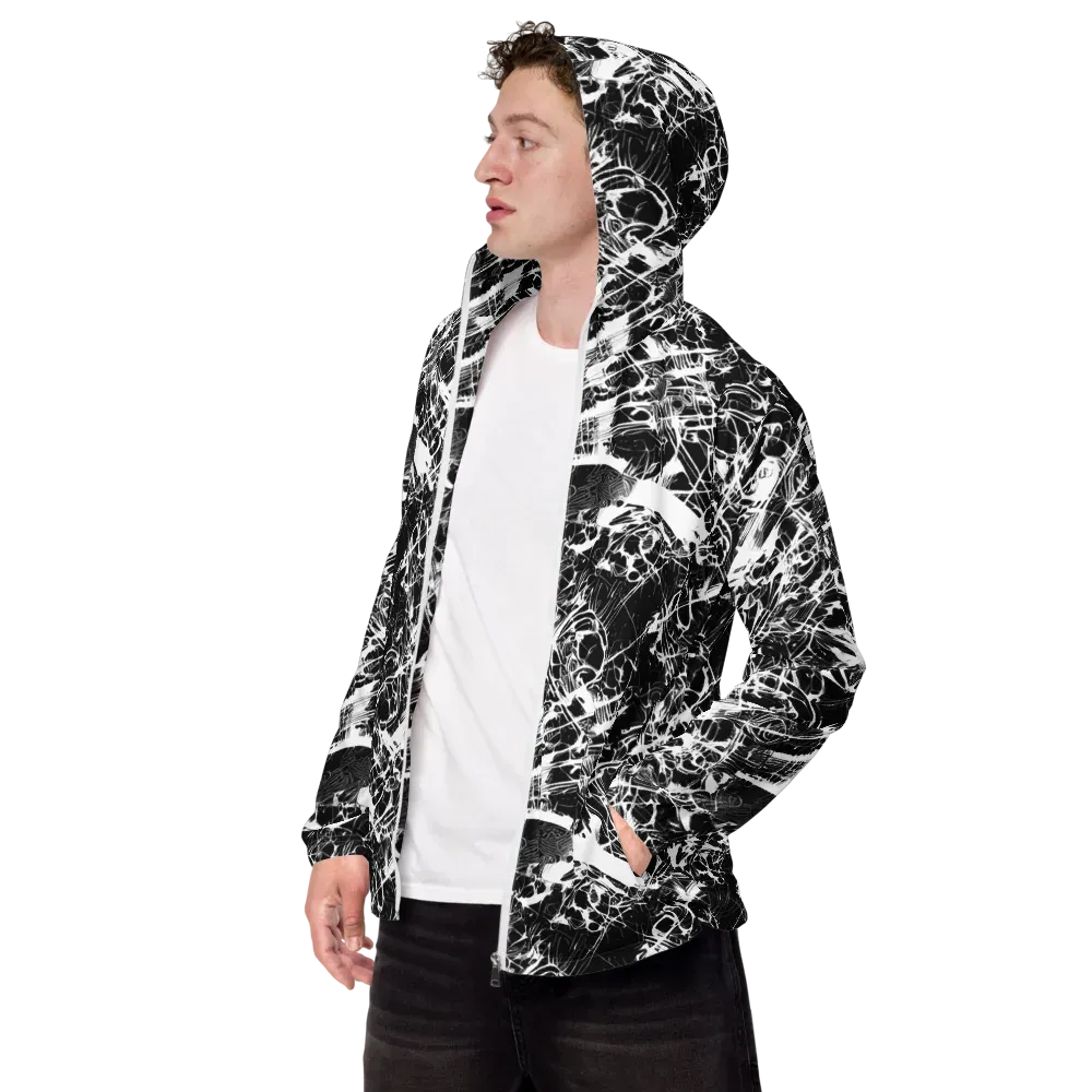 Obsidian Sketch on Men's Windbreaker — Left Front
