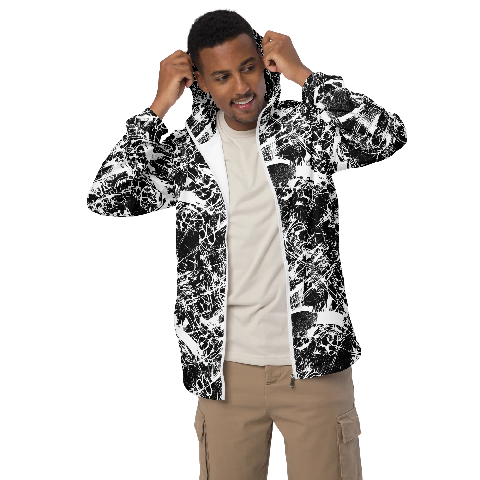 Obsidian Sketch on Men's Windbreaker — Front