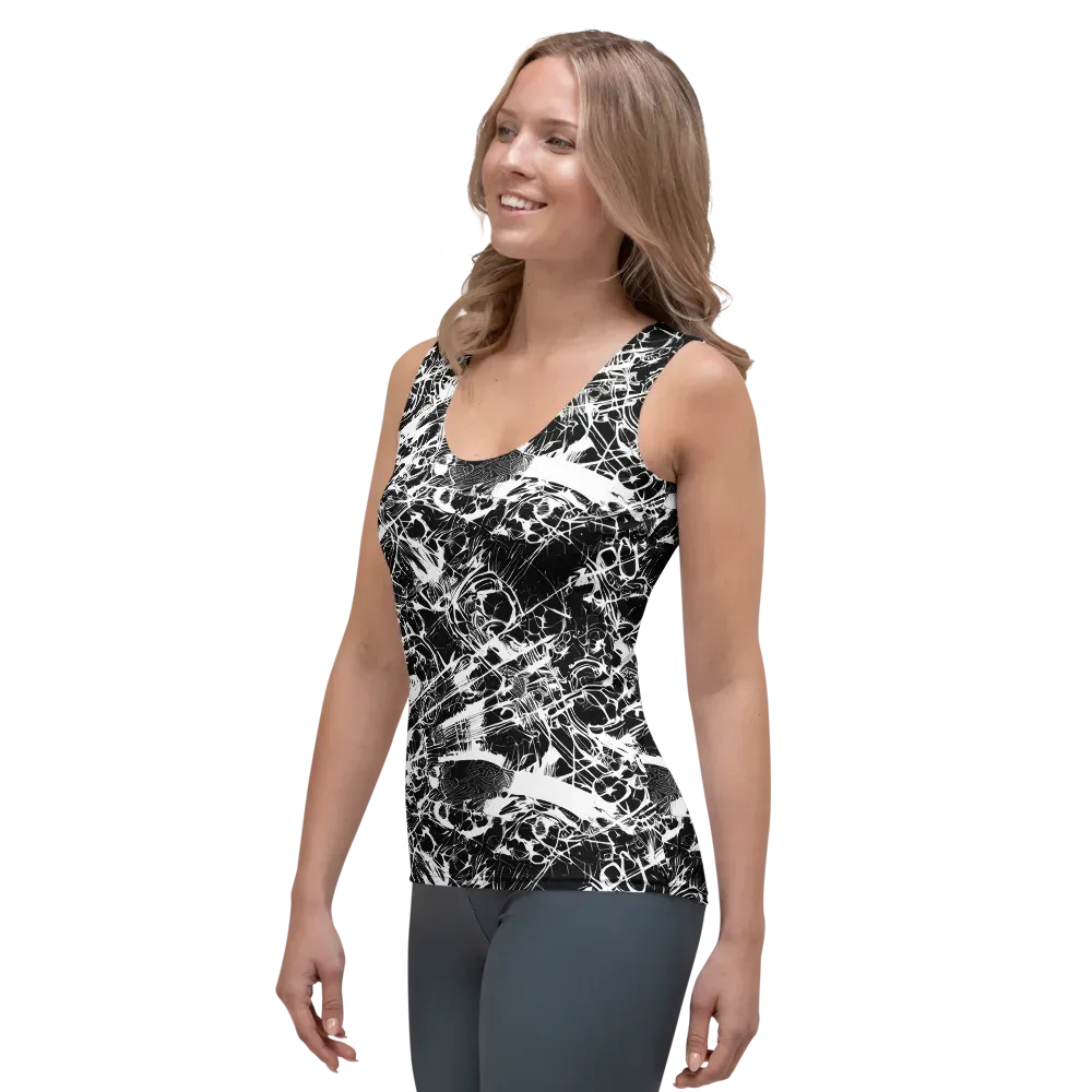 Obsidian Sketch on Women's Tank Top — Left Front