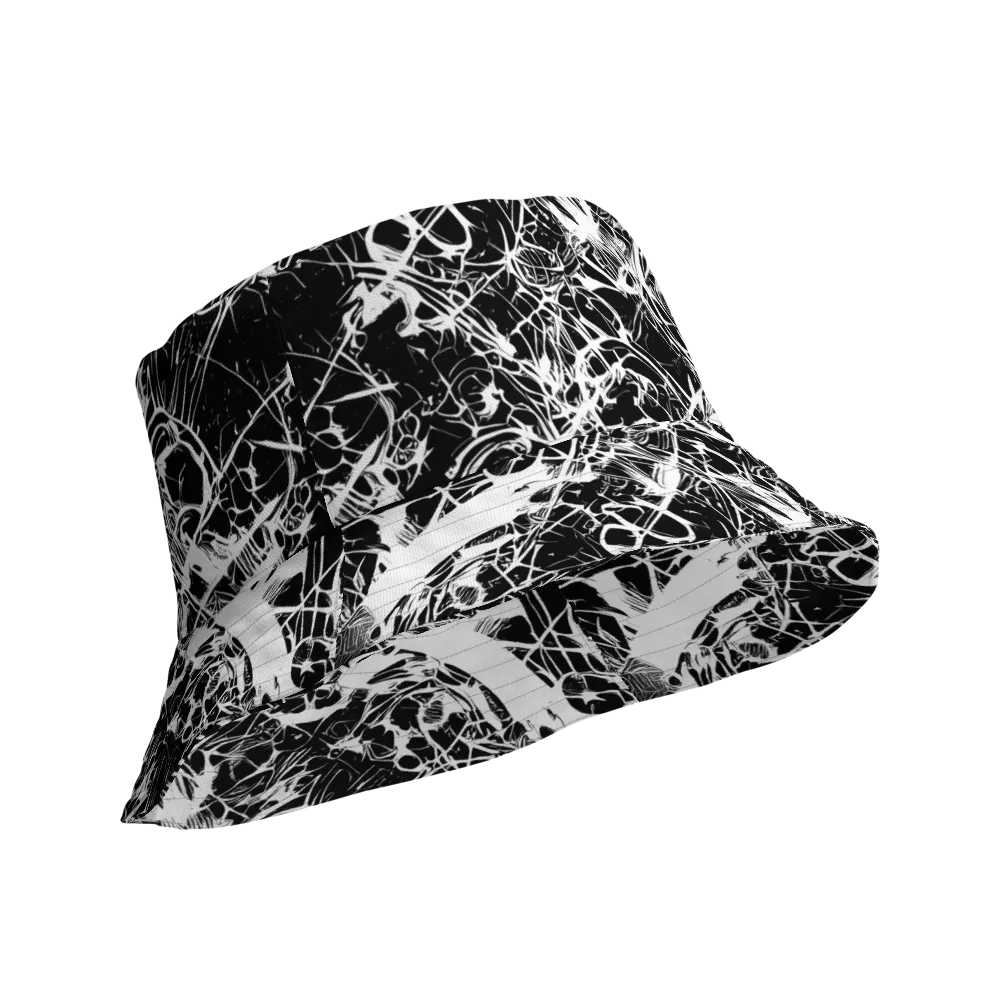 Obsidian Sketch on Reversible Bucket Hat — Product details Outside