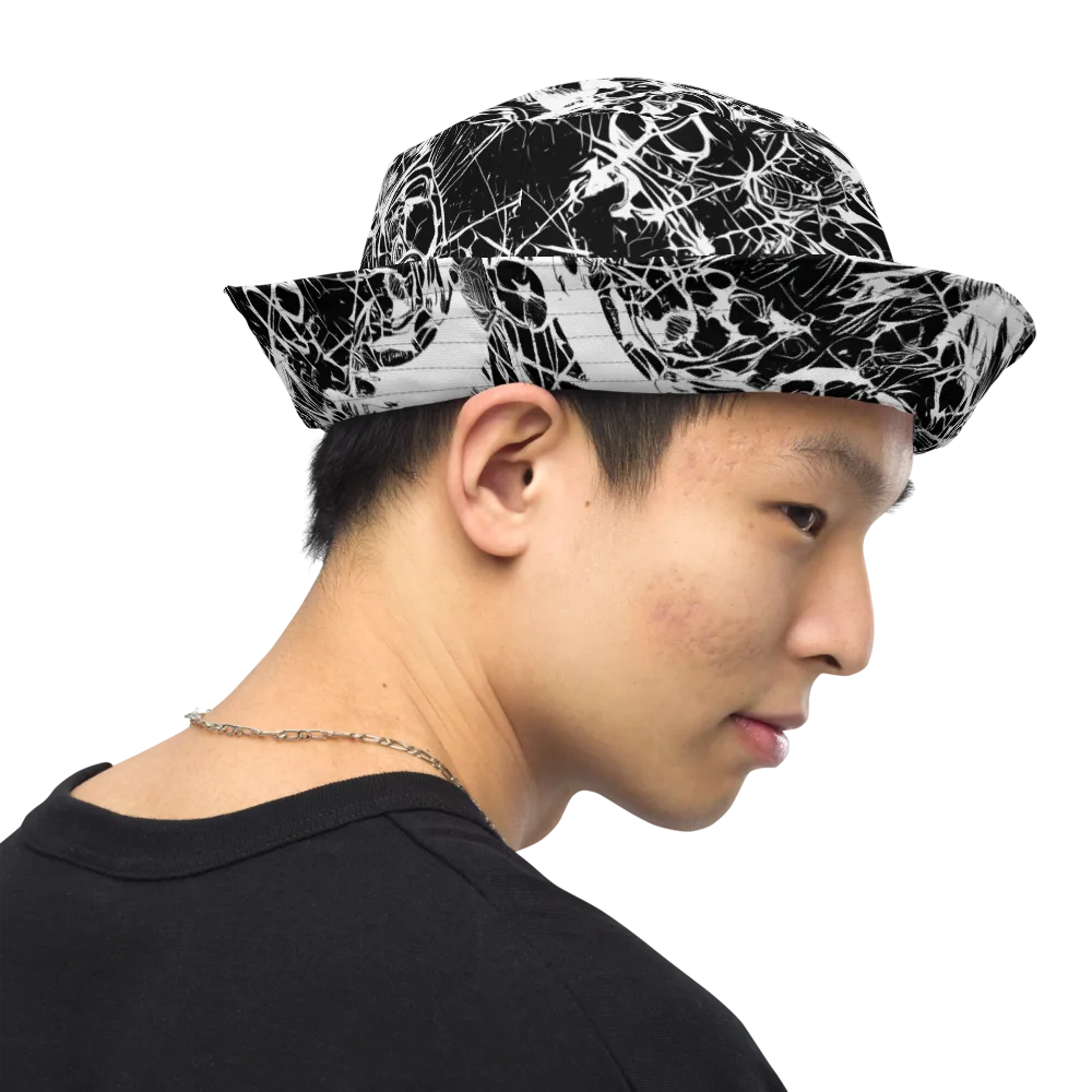 Obsidian Sketch on Reversible Bucket Hat — Right Outside
