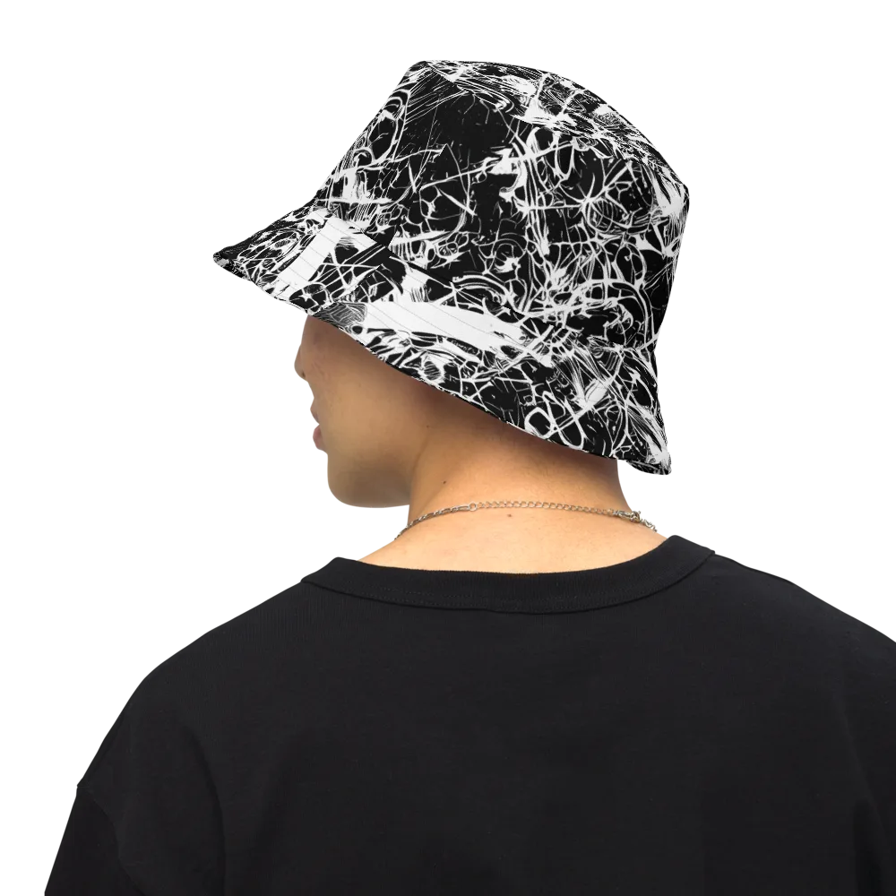 Obsidian Sketch on Reversible Bucket Hat — Back Inside