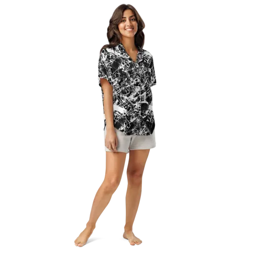 Obsidian Sketch on a Women's Short Sleeve Pajama Top