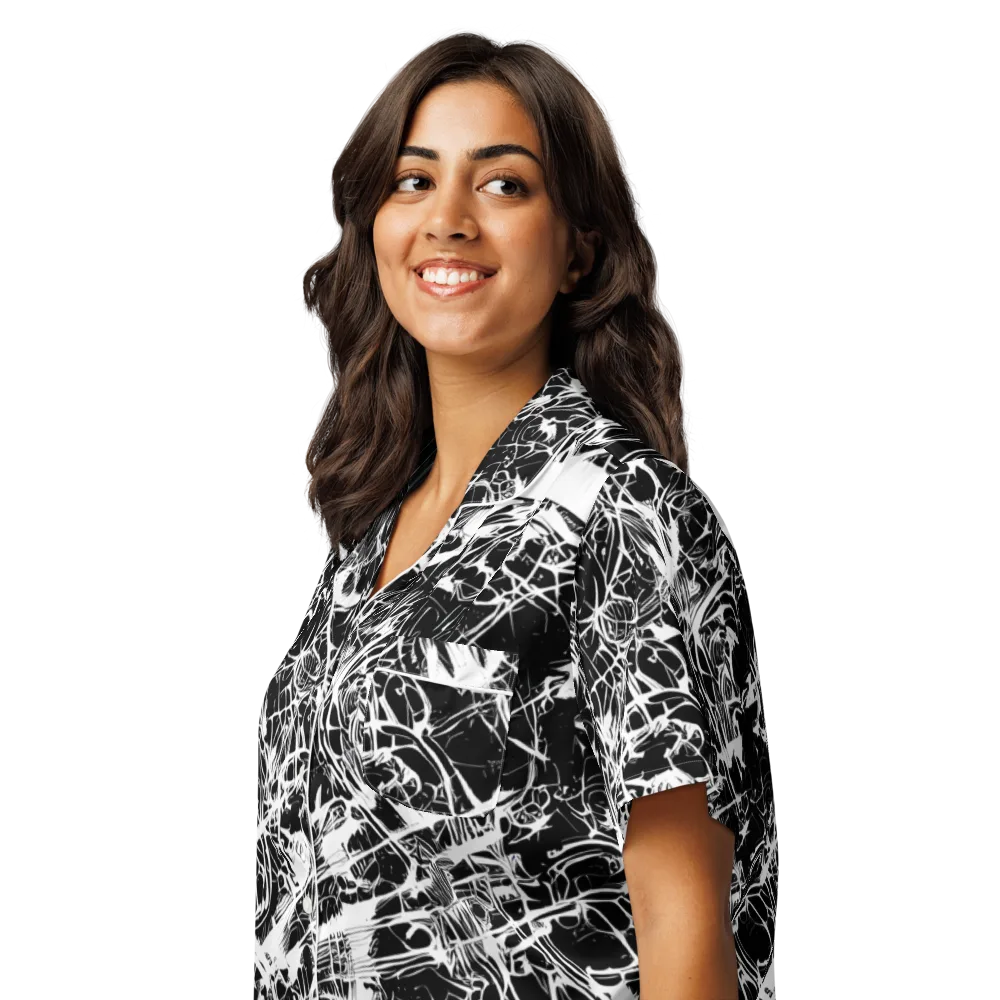 Obsidian Sketch on Women's Short Sleeve Pajama Top — Left Front