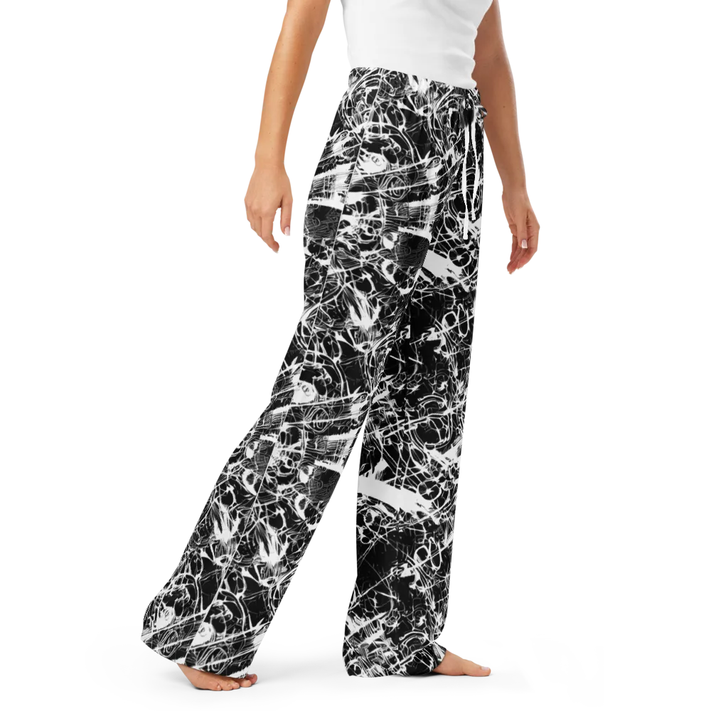 Obsidian Sketch on Women's Pajama Pants — Right Front