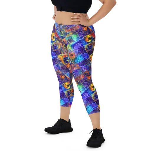 Vivid Vertigo on a Capri Leggings