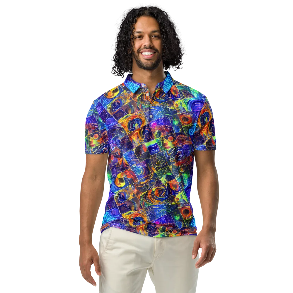 Vivid Vertigo on Men's Slim Fit Polo Shirt — Front