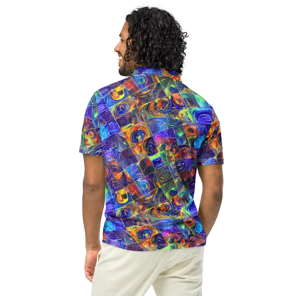 Vivid Vertigo on Men's Slim Fit Polo Shirt — Back