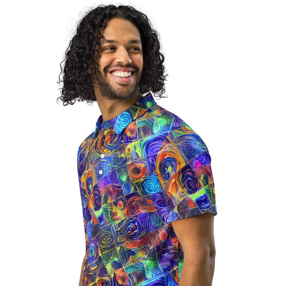 Vivid Vertigo on Men's Slim Fit Polo Shirt — Left Front