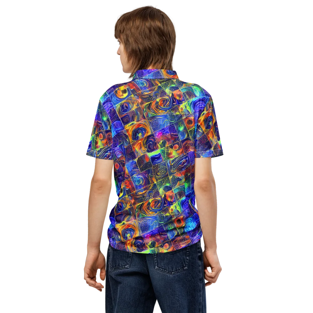 Vivid Vertigo on Men's Slim Fit Polo Shirt — Back