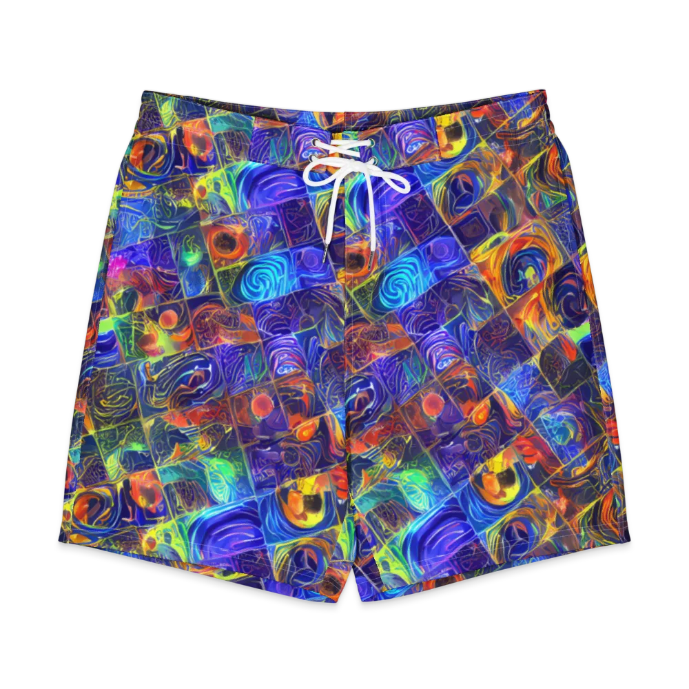 Vivid Vertigo on Men's Board Shorts — Front
