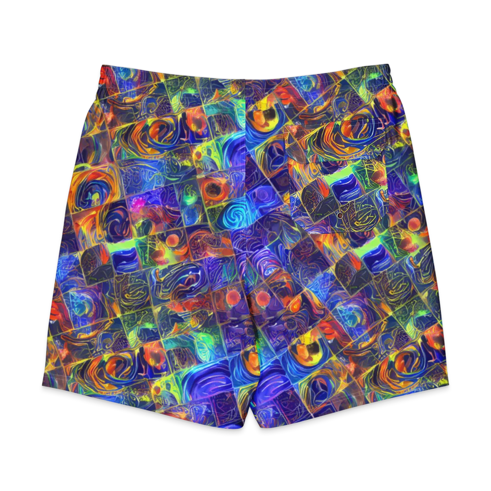 Vivid Vertigo on Men's Board Shorts — Back