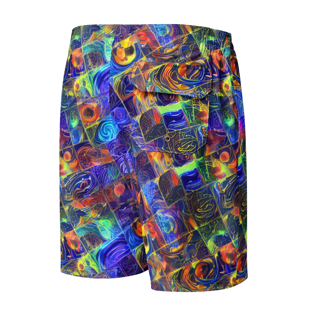 Vivid Vertigo on Men's Board Shorts — Back