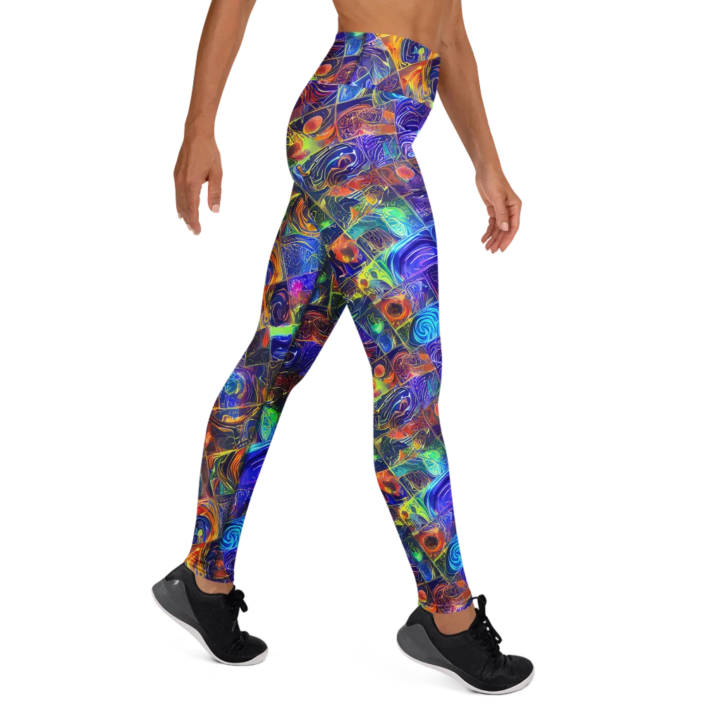 Vivid Vertigo on Yoga Leggings — Right