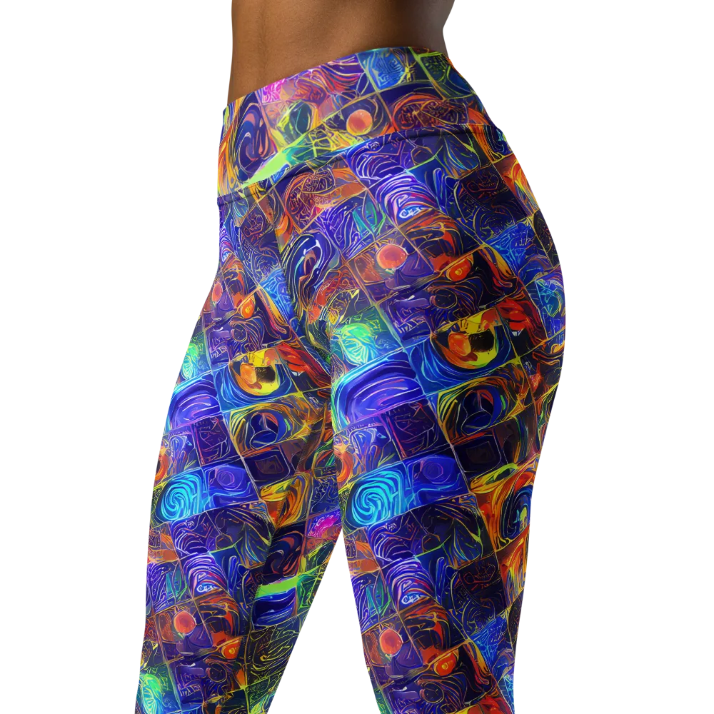 Vivid Vertigo on Yoga Leggings — Left Front