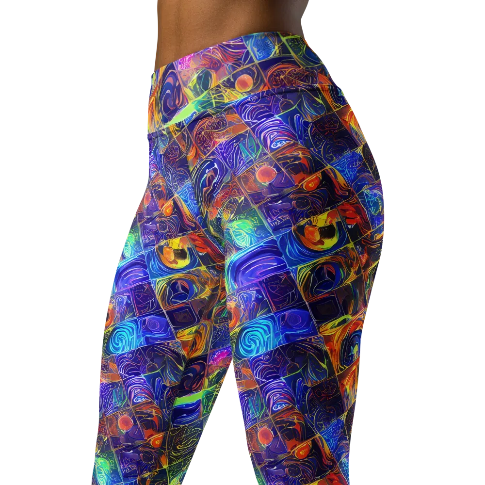 Vivid Vertigo on Yoga Leggings — Left Front