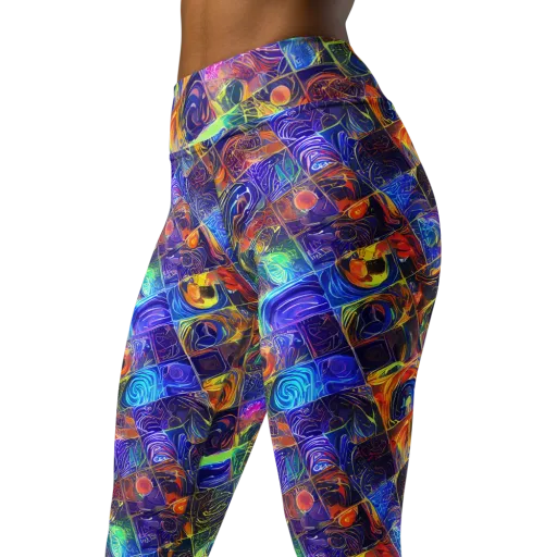 Vivid Vertigo on a Yoga Leggings