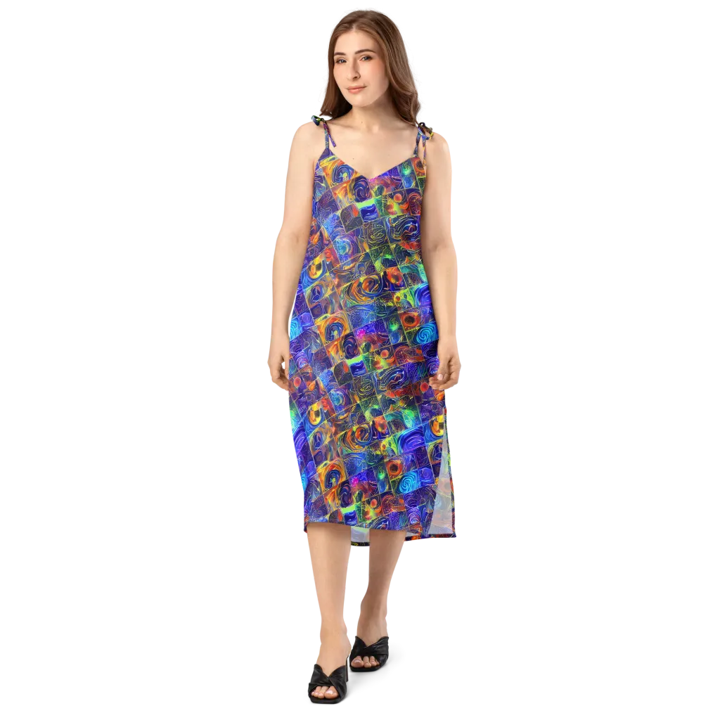 Vivid Vertigo on Slip Dress — Front