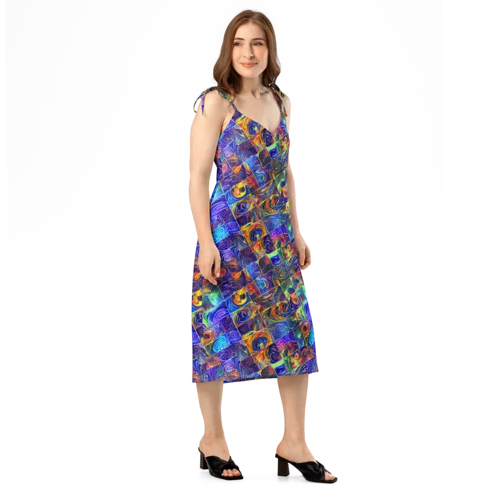 Vivid Vertigo on Slip Dress — Right Front