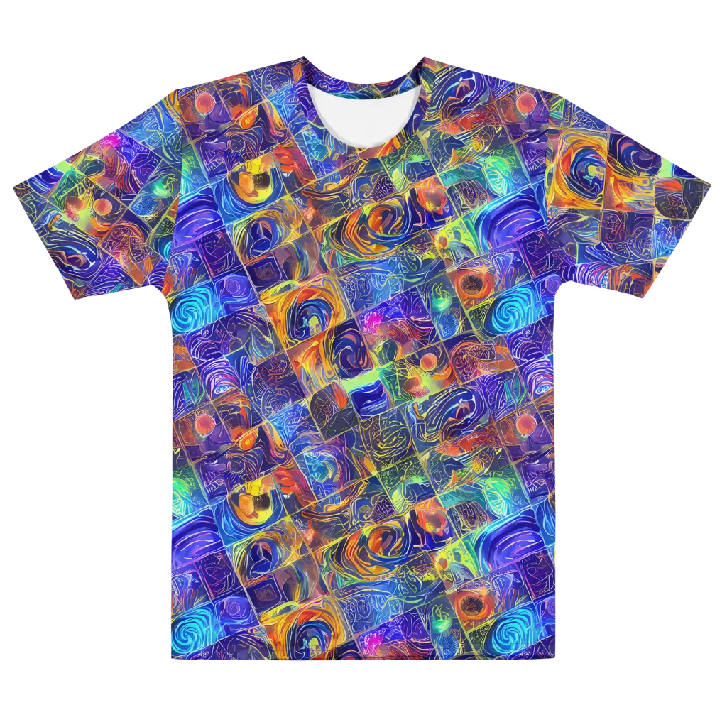 Vivid Vertigo on Men's Cotton Crew Neck T-Shirt — Front