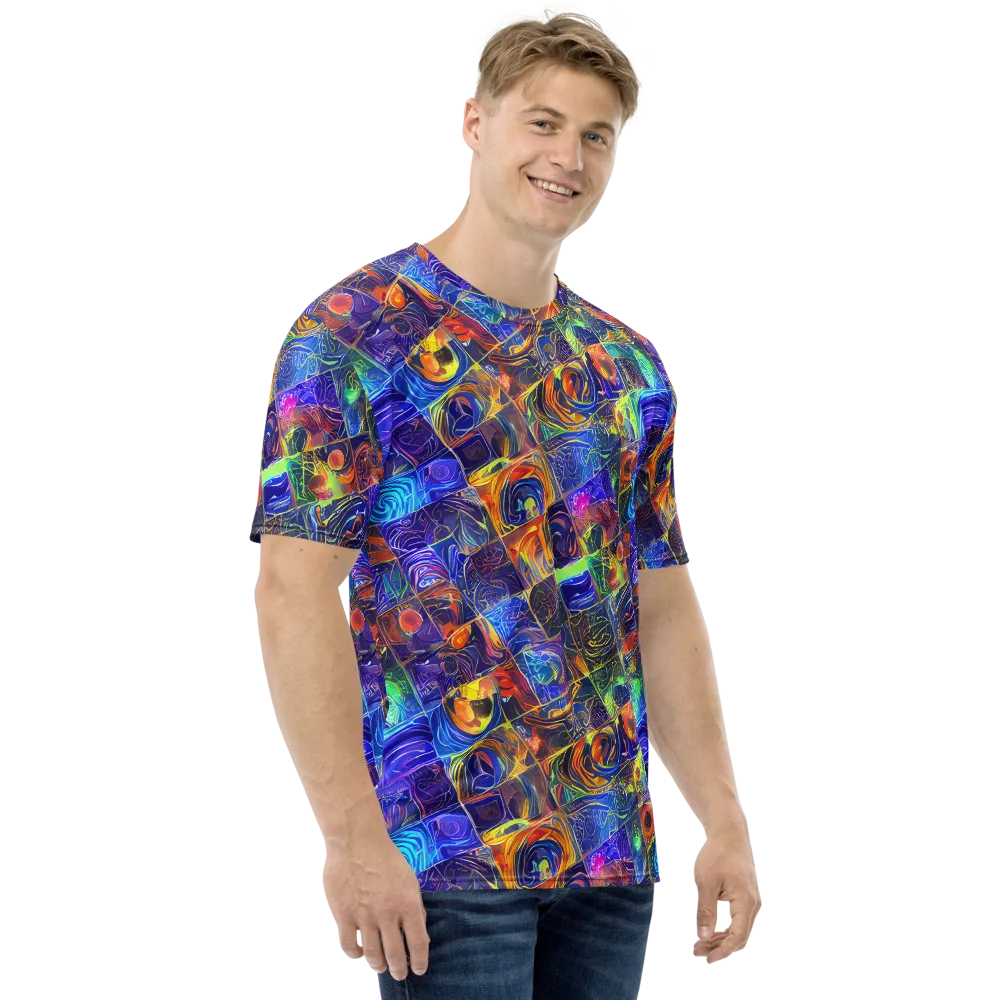 Vivid Vertigo on Men's Crew Neck T-Shirt — Right