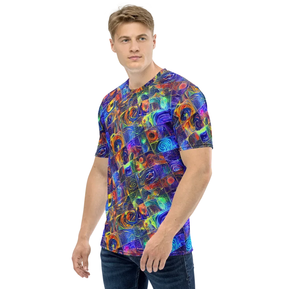 Vivid Vertigo on Men's Crew Neck T-Shirt — Left