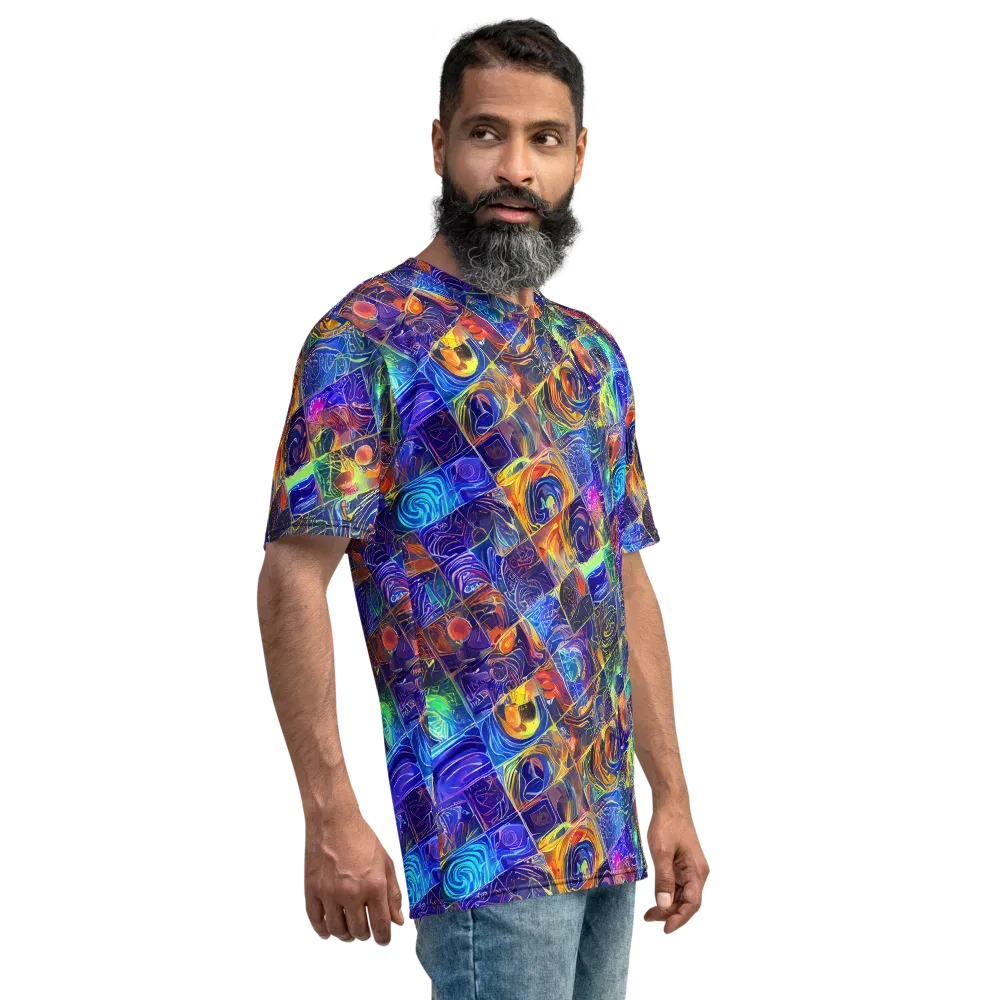 Vivid Vertigo on Men's Crew Neck T-Shirt — Right