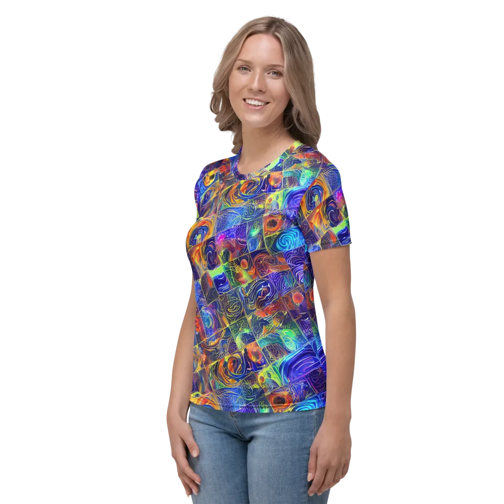 Vivid Vertigo on Women's Crew Neck T-Shirt — Left