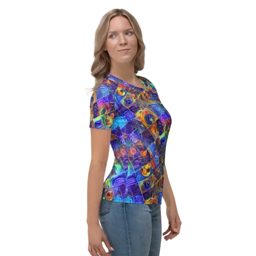 Vivid Vertigo on a Women's Crew Neck T-Shirt