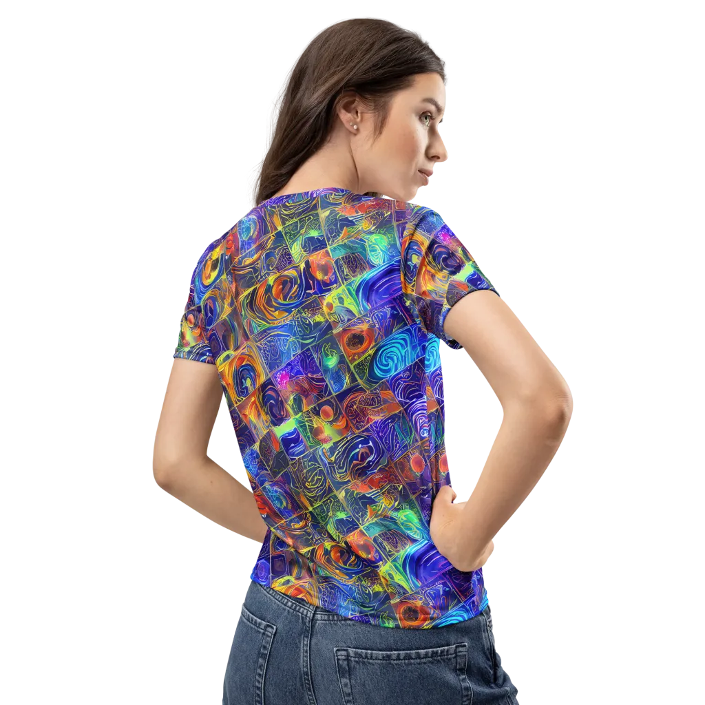 Vivid Vertigo on Women's Crew Neck T-Shirt — Back