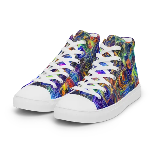 Vivid Vertigo on a Women's High Top Canvas Shoes