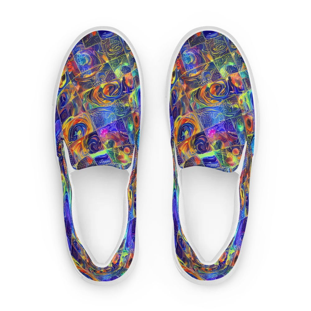 Vivid Vertigo on Men's Slip-On Canvas Shoes — Front