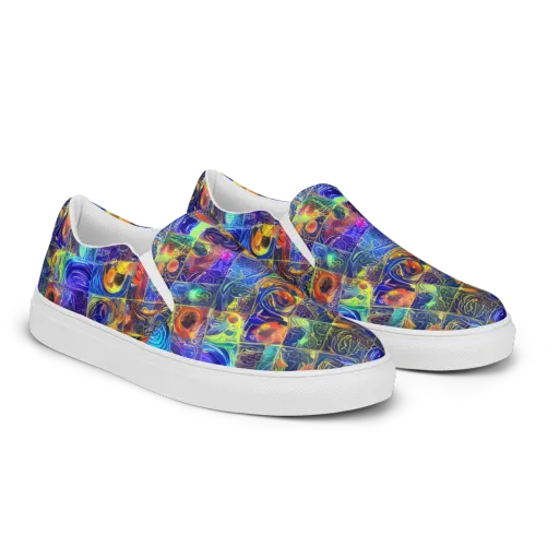 Vivid Vertigo on a Men's Slip-On Canvas Shoes