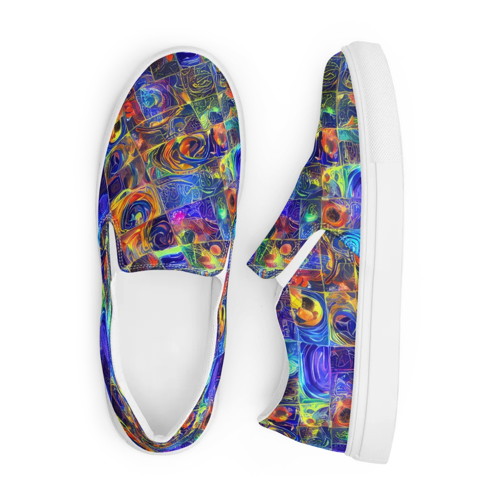 Vivid Vertigo on Men's Slip-On Canvas Shoes — Front
