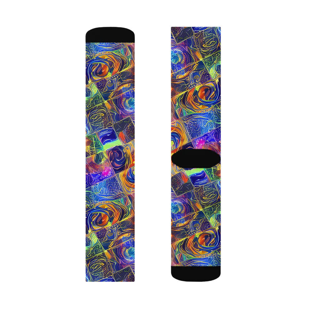 Vivid Vertigo on Socks — Left Sock