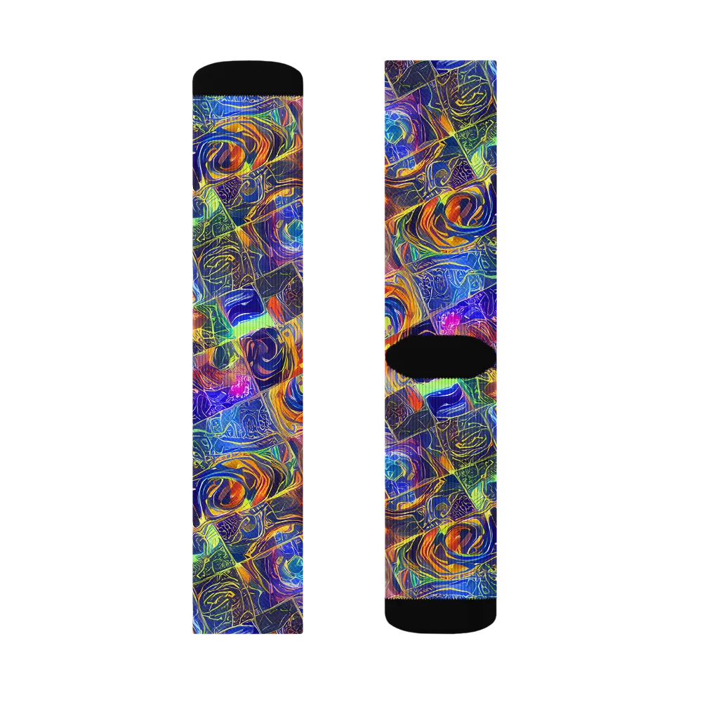 Vivid Vertigo on Socks — Right Sock