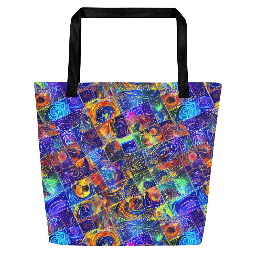 Vivid Vertigo on Large Tote Bag W/ Pocket — Front