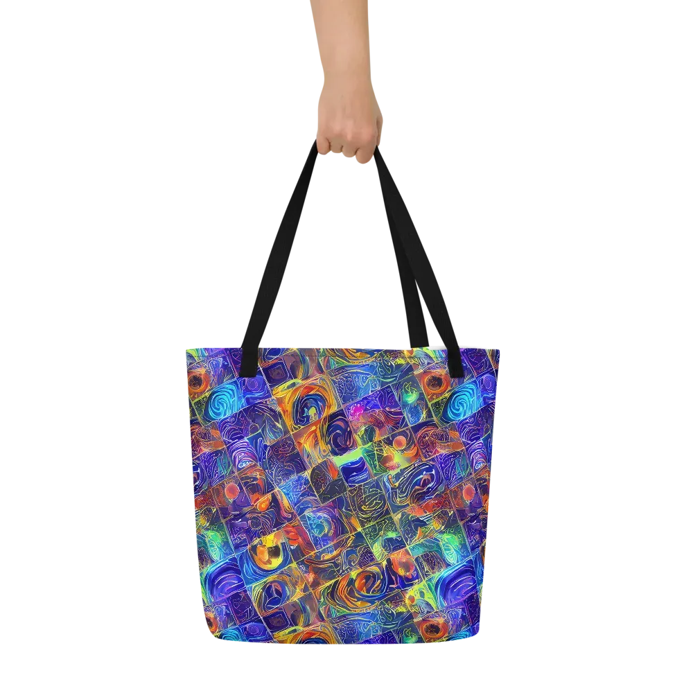 Vivid Vertigo on Large Tote Bag W/ Pocket — Front