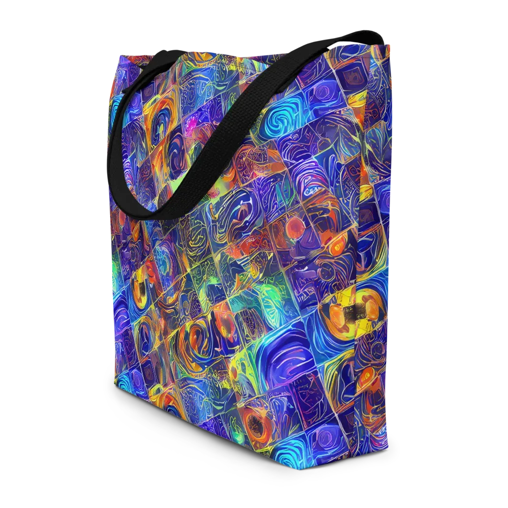 Vivid Vertigo on Large Tote Bag W/ Pocket — Front