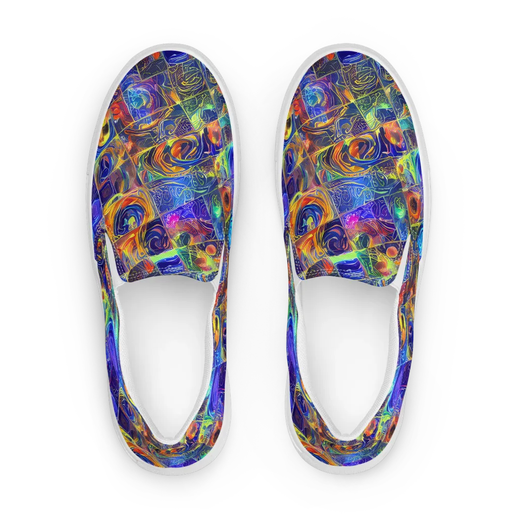 Vivid Vertigo on Women's Slip-On Canvas Shoes — Front
