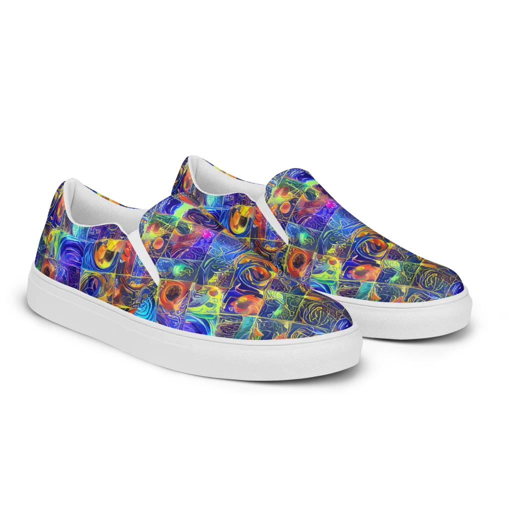 Vivid Vertigo on Women's Slip-On Canvas Shoes — Right Front