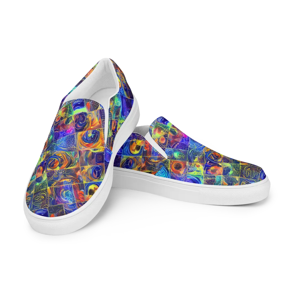 Vivid Vertigo on Women's Slip-On Canvas Shoes — Left Front