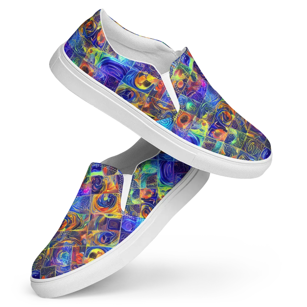 Vivid Vertigo on Women's Slip-On Canvas Shoes — Front