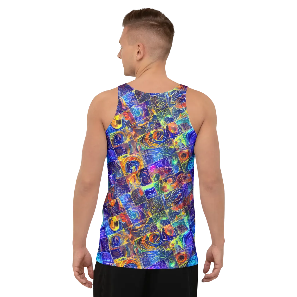 Vivid Vertigo on Men's Tank Top — Back