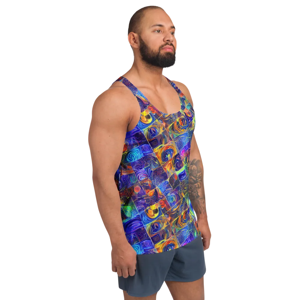 Vivid Vertigo on Men's Tank Top — Right Front