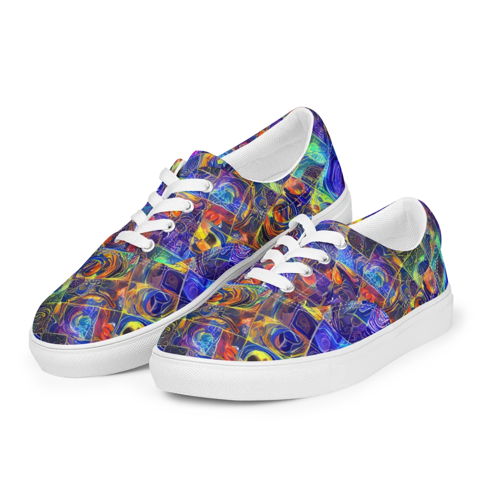 Vivid Vertigo on Men's Lace-Up Canvas Shoes — Left Front