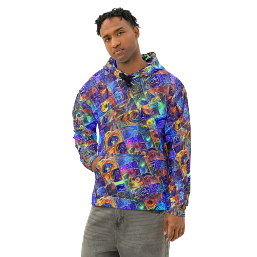 Vivid Vertigo on a Cotton Hoodie