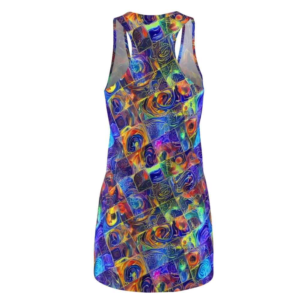 Vivid Vertigo on Racerback Dress — Back